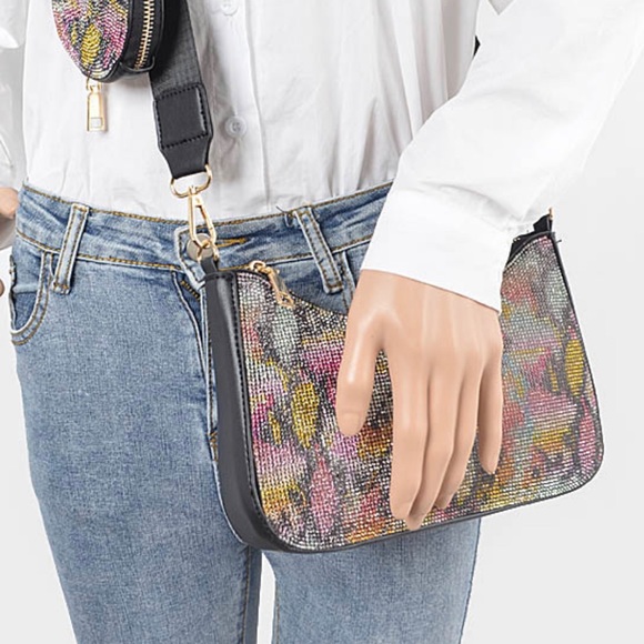 Crystalize Multicolor Snakeskin Crossbody with AirPod bag almost - Picture 6 of 6